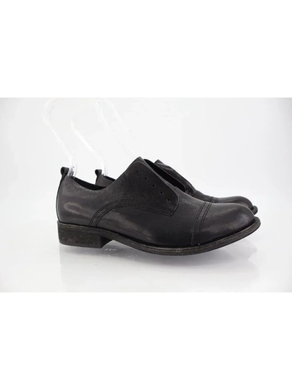 KORK-EASE Women's Rori Laceless Oxford Womens 6 M Black Leather Block Heel